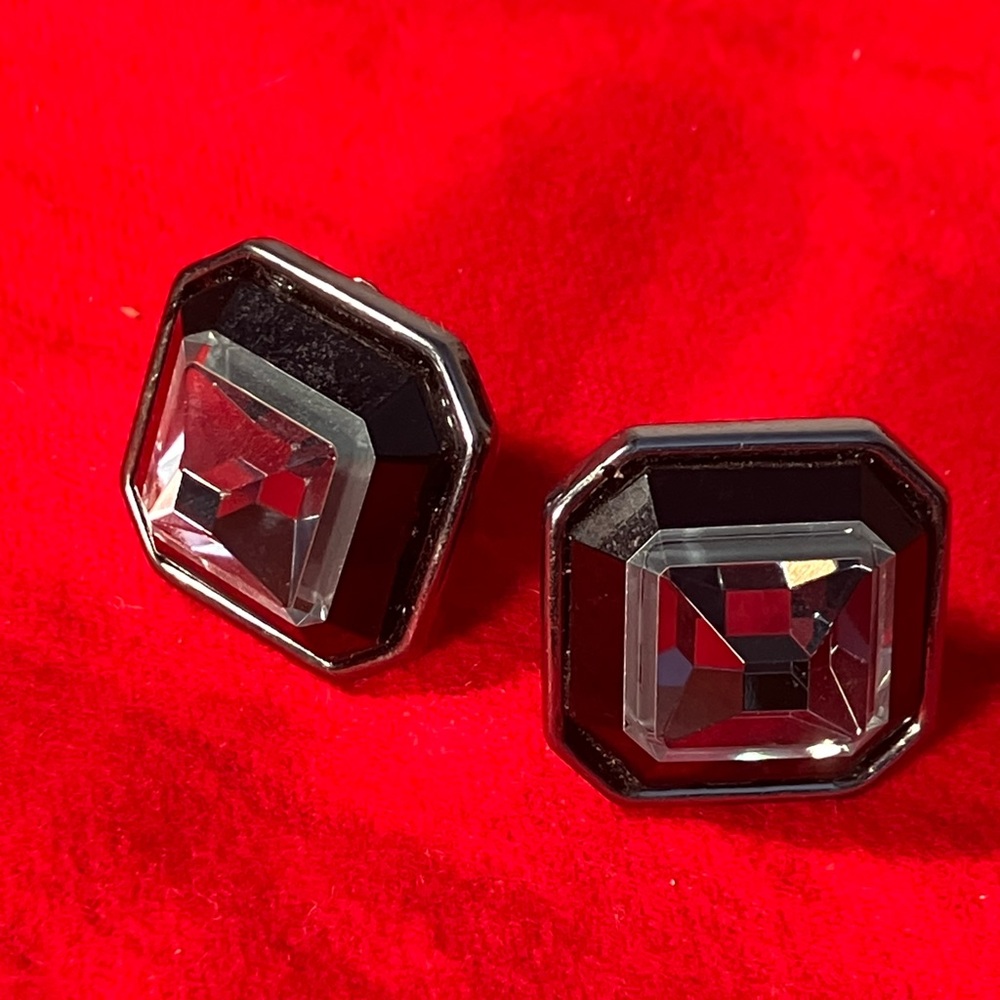 Unique geometric retro earrings. Clip earrings. The 5th picture for styling only